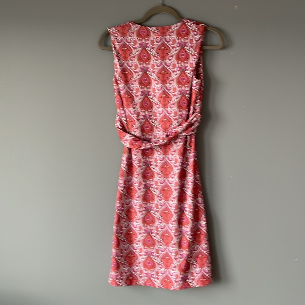 Prana Cece Faux Wrap Dress Boho Travel friendly Indian Print Twist Sash Medium - Picture 4 of 8